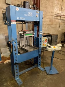 50 Ton, RK Machinery #HFP-50T, hydraulic H frame press, 12" stroke, 6" bore, 10 HP