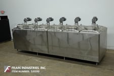 1800 gallon 304 Stainless Steel flavor tank, (6) 300 gallon chambers, top mounted lift up covers with 17" ID