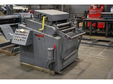 10000 lb. Egan #M1001-36, S30-630, coil reel uncoiler & powered straightener, 30" W x .110" stock thickness