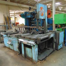 18" x 20" Marvel #81A, shutle feed, loading table, hydraulic operated vises, 1-1/4" blade, 5 HP
