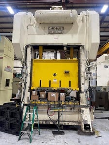 400 Ton, Bliss #SC2-400-84-48, straight side double crank press, 12" stroke, 30.5" Shut Height, air clutch &