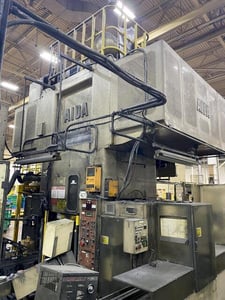 220 Ton, Aida #CF1-220, straight side double crank, 11.8" stroke, 19.6" Shut Height, 1.18" adjustment, 24-40