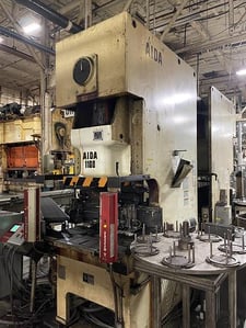 121 Ton, Aida #NC1-1100(2), single pt. gap frame press, 7.09" stroke, 35-70 SPM