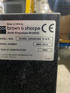Brown & Sharpe #Global-Advantage-9.15.8, DCC coordinate measuring machine, 35.4" X, 59" Y, 31.5" Z, PC-DMIS