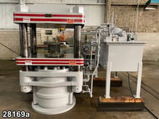 452 Ton, Reliable, 4-post hydraulic molding press, upstroke, 18" stroke, 27" daylight, 15 HP, #28169