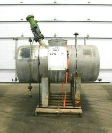 275 gallon Ge Betz #H-63-T, Stainless Steel horizontal tank, Lightnin mixer, 71" x 36" tank shell, 1-1/2"