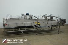 4-1/2" wide x 9' long, Sentry Equipment, Stainless Steel pressureless table top combiner conveyor