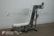 10" wide, Nercon, Z-style Stainless Steel incline/cleated conveyor, mounted on heavy duty Stainless Steel