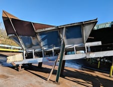 Rotex #72, Vibrating Shaker Screens with Hopper and Conveyor, Carbon Steel, single deck, 40 chip units/hour