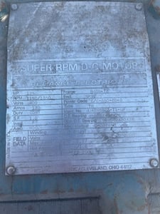 125 HP 1200 RPM Reliance, Frame B408ATZ, DPFVBB, 600 VA, 240 VF