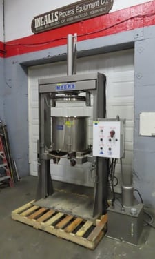 40 gallon Myers Engineering, hydraulic ram tank discharge press out