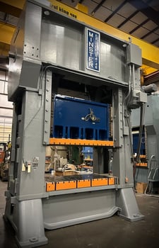 500 Ton, Minster #E2-500, straight side double crank, 12" stroke, 18-27 SPM, very good