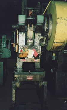 40 Ton, Rockford #40-W, OBI single crank press, 3" stroke, 10-3/4" Shut Height, 26" x 14" bed, 3" adjustment