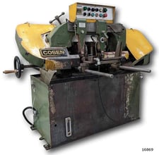 10" x 10" Cosen #AH-250, horizontal bandsaw, 1" blade, 49-330 FPM blade speed, 2 HP, automatic roller feed