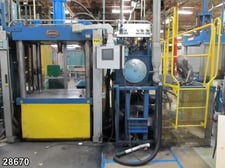 200 Ton, Lawton, hydraulic transfer molding press, 4-post, 20" stroke, 42" x42" platens, #28670