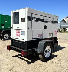 20 KW Multiquip #DCA25USI, diesel, sound attenuated enclosure mounted on trailer, 783 hours, #89368