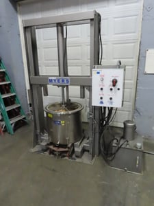 Image for 2 HP Myers Engineering #RAM-449, Hydraulic Ram Discharge Tank Press Out, 40 gallon, 25" diameter x 22.5" deep tank