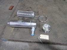 Bag Filter Housing, stainless steel, 4" diameter x 12" deep, 1-1/4" inlet/outlet, 4" top removable cover