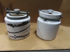 U.S. Stoneware, Roller Mill Jars, (2) 1.5 gallon, Ceramic Jar, No lids, 5" opening diameter
