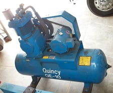 19 cfm, 175 psi, Quincy #QE-H10, 2 stage air compressor, 10 HP, 1725 RPM, 80 gallon tank