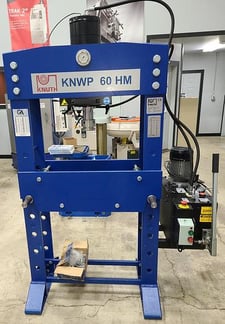 66 Ton, Knuth #KNWP-60HM, hydraulic workshop press, 8.25" cylinder diameter, 15.75" cylinder stroke