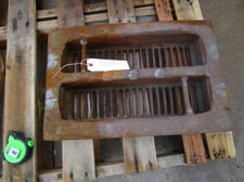 9" x 15.5" Ball Mill Discharge Door, grated, 1" flange for mounting