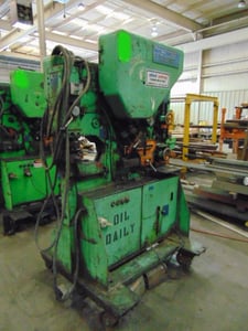 4" x 4" x 3/8" Mubea #KB48-4-OPTIMA, mechanical ironworker, roller stand, S/N: 131a/36371af/24