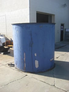 1200 gallon Stainless steel Tank, open top, 6' diameter x 6' deep, Flat bottom, 2" outlet