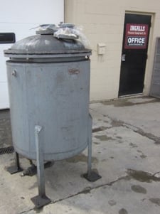 100 gallon Patterson Industries, Receiver Tank, jacketed, 29.25" diameter x 38" straight wall, Stainless Steel