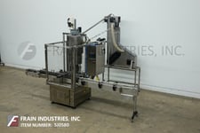 U S Bottlers #RC-4-14, Stainless Steel, 4 head, rotary chuck capper, 20-120 CPM, with incline cleated