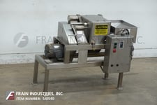 Urschel #G, Stainless Steel compact dicer, up to 22000 PPH, 2 HP, mounted on Stainless Steel frame