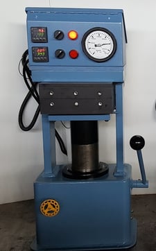PHI, Lab Press, hand pump style, 12" x12" new platens w/3 heaters, 0-500°F, rebuilt