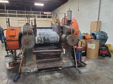 20" x 24" x 36" Bolling, rubber refiner mill, 2.5:1 friction ratio between rolls, 125 HP
