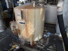 376 gallon Winbco, 304L Stainless Steel vertical tank, 4' dia. x 4' high, cone top head, flat bottom head