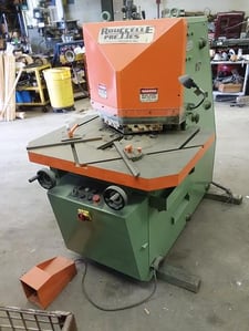 8" x 8" Rousselle #VNS15, hydraulic notcher, 2 protractor gauges, foot pedal Control, #29698