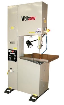 20" x 16" Wellsaw #V20F, vertical band saw, 3.5" wheel travel, 26" x26" cast iron table, NEW