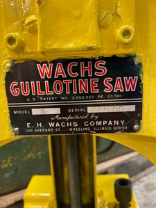 2" - 8" E H Wachs #C, Guillotine Pipe Saw, Electric- Type C- with case