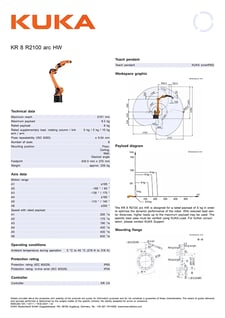 Kuka, kr- 8-r2100-arc-hw, robot welder, 6-Axis, 2019