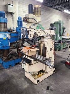 Acer #3VK, vertical milling machine, 10" x50" table, 5 HP, digital read out, one shot lube, power draw bar