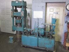 135 Ton, HPM #135-ton, hydraulic press, up-acting, 12" stroke, 20" LR x 7" FB between posts