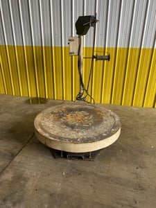 5000 lb. Durant #R-5025, motorized horizontal pallet decoiler, 48" turnable diameter, 1999, #15453
