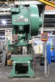 75 Ton, Minster #7, Flywheel Type Obi Punch Press, 4" stroke, 17.5" Shut Height, variable speed, 1998