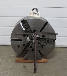 21" Cushman, 3-jaw manual chuck, 6-1/2" thru hole, A-15 back