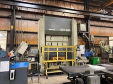 220 Ton, Komatsu #H2W-200, straight side double crank, 9.9" stroke, 26.73" die height, 4.72" adj., 50 SPM