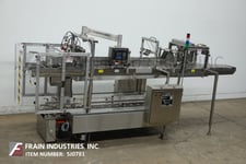 Hamrick #300D, automatic Stainless Steel drop case packer, 15 cycles per minute, AB PLC controller & AB swing
