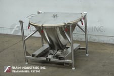 Custom Powder Systems, 336 liter 316 Stainless Steel tote/bin, 46" ID x 30" deep vessel, mounted on heavy