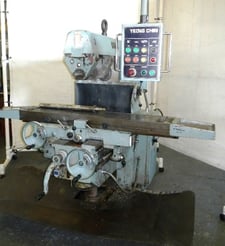 Supermax YCM #2H Series-II, 11" x51" table, 49-1300 RPM, #40 taper, outboard, tooling, 5 HP, coolant, 1986