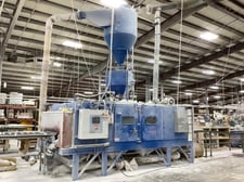 3000 cfm IST #DCM-300, Pulse Jet Baghouse Dust Collector and Sandblast Cabinet, Auto74" Double Rotary Head