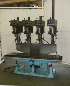 4 Spindle Clausing #1666/1668, 7" throat, 14" swing, 500-4000 RPM, 66" x14" table, 5"quill stroke, #2MT, 3/4