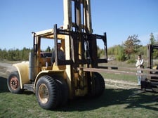 16500" lb. Hyster #H165,204"lift height, 96" fork length,gas fuel,dual pneumatic tires,V-8 engine